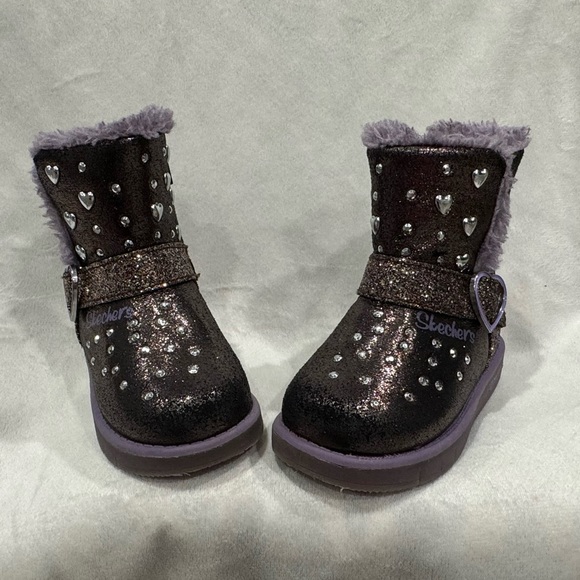 Girls Skechers Boots - Twinkle Toes: Glitzy Glam Sparkle Hearts - Picture 2 of 3